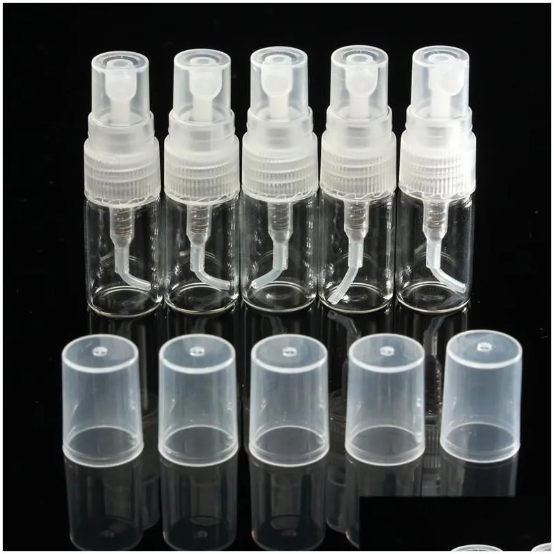 Packing Bottles Wholesale 2Ml/L/5Ml/10Ml Mini Refilable Spray Per Bottle Glass Travel Empty Atomizer Bottles Cosmetic Packaging Contai Dhvj8