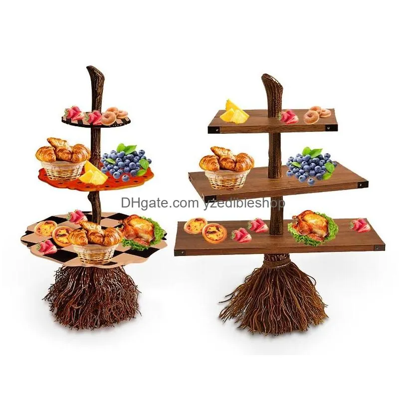 dishes plates halloween pumpkin snack rack witch bowl stand cake dessert fruit party buffet display tray for serving