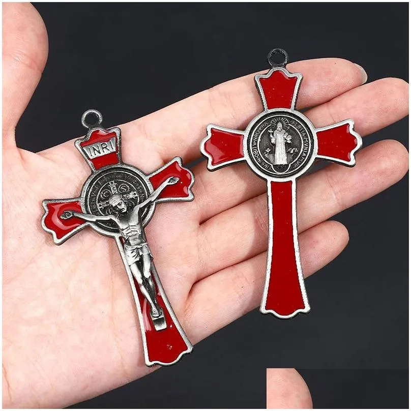 Charms 20Pcs Relius Cross Saint Benedict Accessories Wholesale Catholic Supplies Ornament 75X43 Mm 230320 Drop Delivery Dhzux