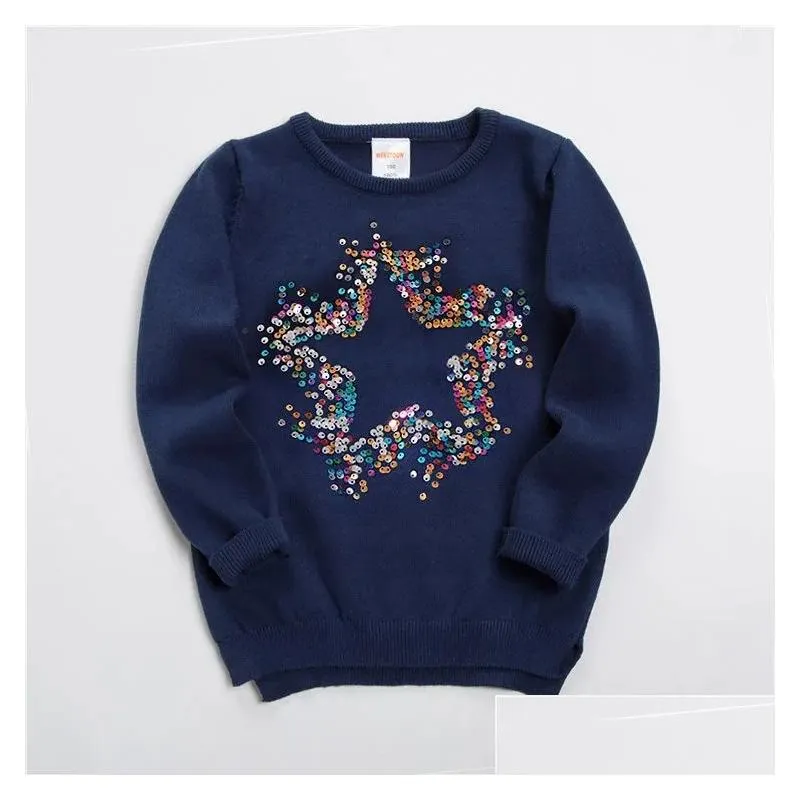 Hotsell New Kids Sweater Soft Cartoon Pullover Sweater For Girls Fashion Sequins Childrens Knitting Clothes Baby Boy & Girl Jumper 3-7 Y