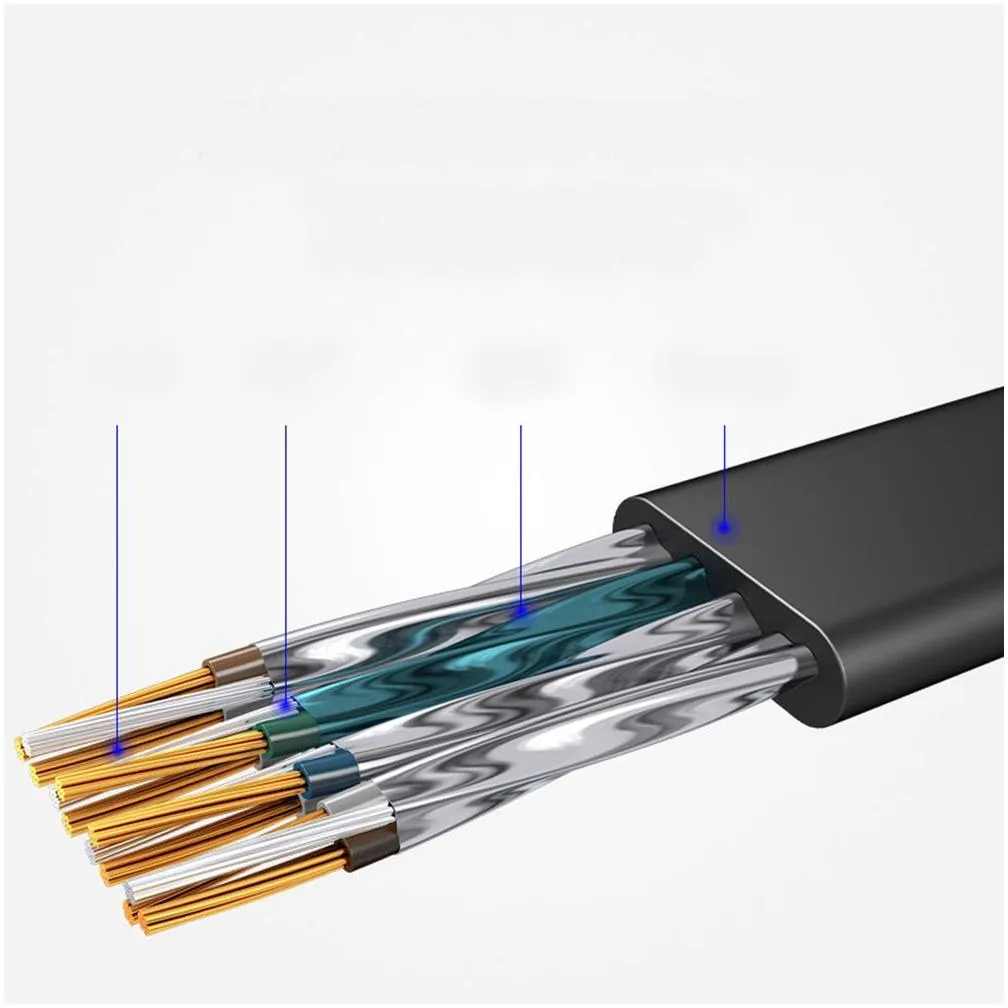 Ethernet Cable Lan Cable SFTP Round RJ45 Network Cable for Router Modem PC PS4 Patch Cable Networking Communications