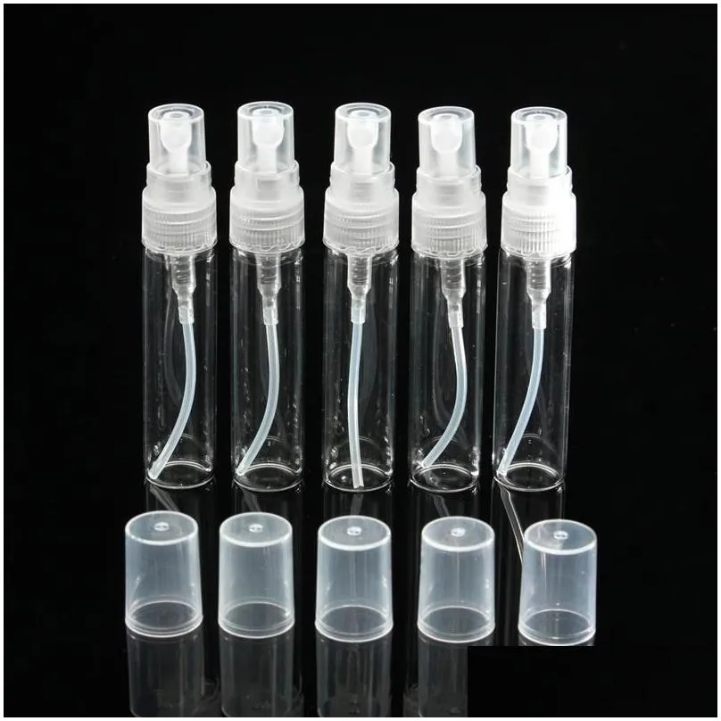 Packing Bottles Wholesale 2Ml/L/5Ml/10Ml Mini Refilable Spray Per Bottle Glass Travel Empty Atomizer Bottles Cosmetic Packaging Contai Dhvj8