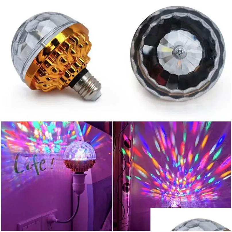 e27 party decoration rotating magical ball lights atmosphere mini rgb projection lamp dj disco balls light christmas party ktv bar stage wedding