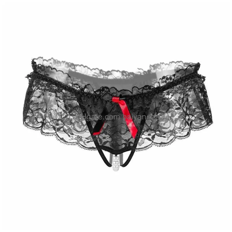 top lingerie womens lace briefs transparent underwear women g-string thong panties ladies t-back hollow out low waist bikini 49