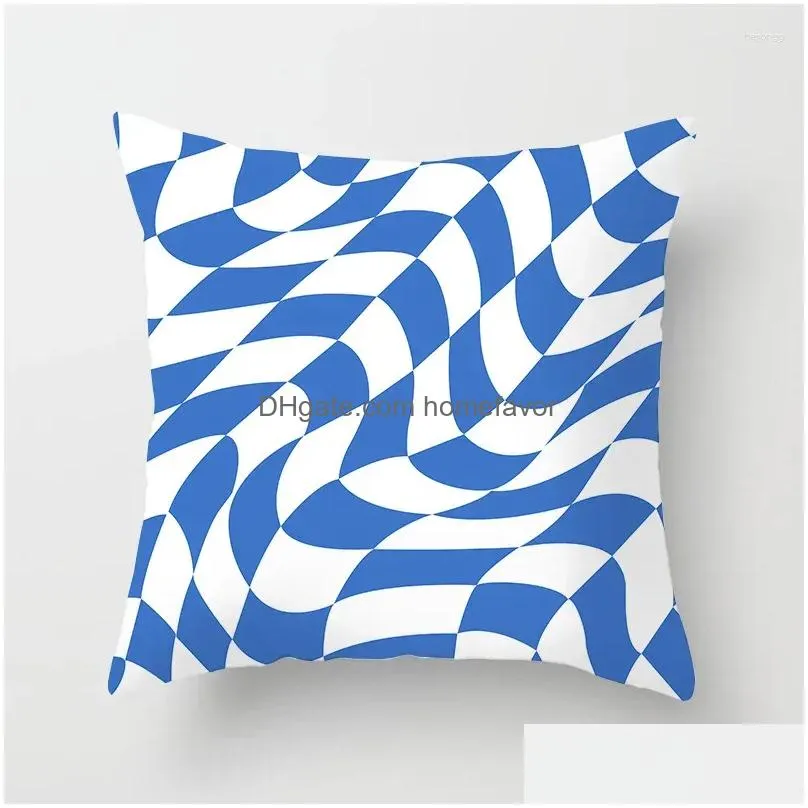 pillow 40/45/50/60cm chess board plaids print s case bright multicolors geometric floral sofa bed pillowcase
