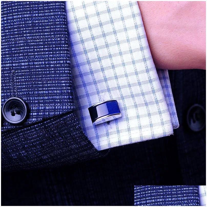 Cuff Links Kflk Jewelry Shirt Cufflinks For Mens Brand Buttons Blue Black Gradual Gemelos High Quality Abouras Guests Drop Delivery Dh0Kt