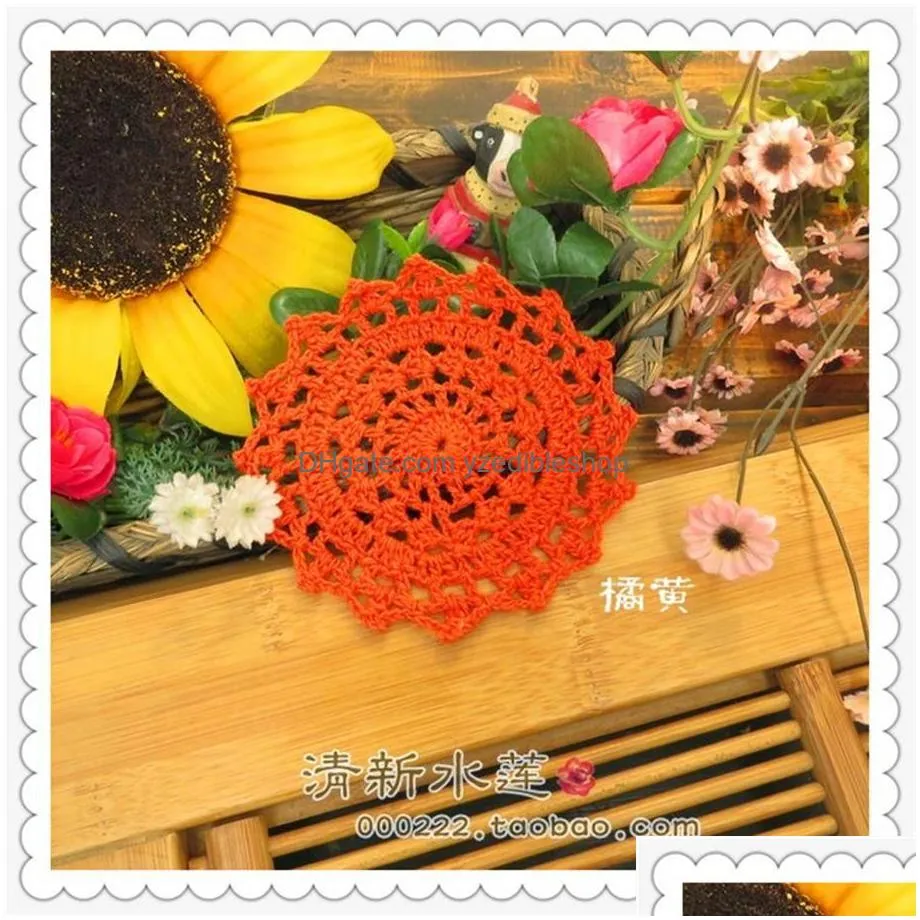  cloghet fabric doilies placemat tableware for home decoration felt 30 pic lot 11 cm round pad coaster tea cup holder