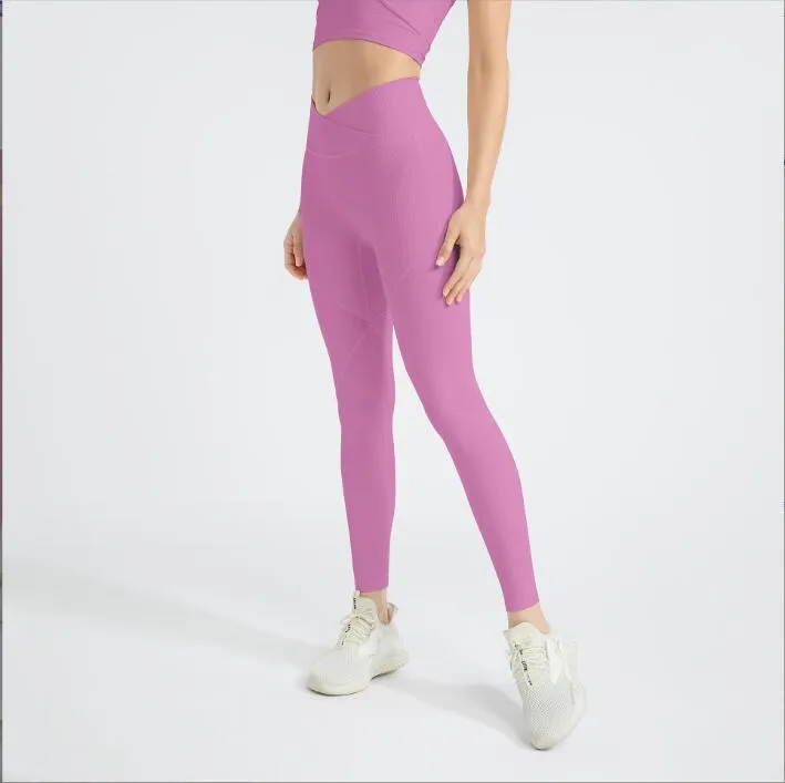 new european and american high waisted and hip lifting tight yoga suit with no trace and naked feeling running sports peach fitness pants