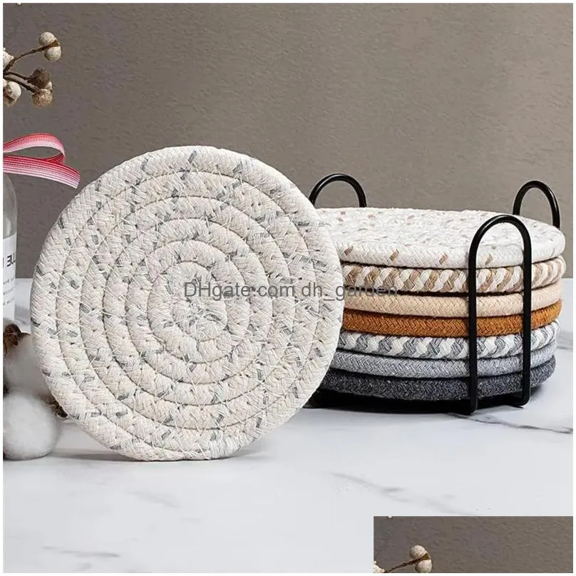 Mats & Pads 4.3 Inch Coasters For Drinks Home Decor Heat-Durable Drink Coaster Table Protection Kitchen Decoration Drop Deli Dhgarden Dhdi0