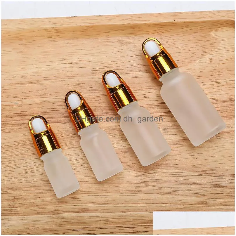 Dropper Bottles Wholesale Frosted Glass Dropper Bottle Refillable Essential Oil Bottles 5Ml 10Ml 15Ml 20Ml 30Ml 50Ml 100Ml E Dhgarden Dhtwz