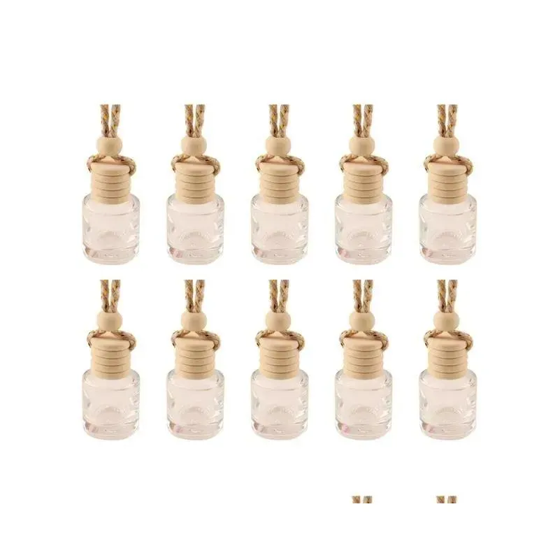 Stock Car Hanging Glass Bottle Empty Perfume Aromatherapy Refillable Diffuser Air Fresher Fragrance Pendant Ornament FY5288 JY21