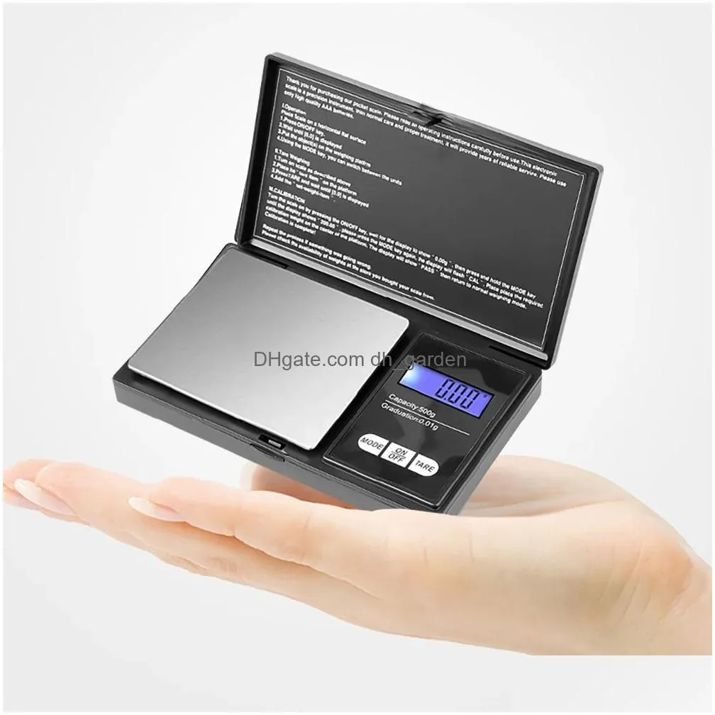 Weighing Scales Wholesale Mini Digital Scale 500G 0.01 High Precision Electric Pocket For Jewelry Gold Gram Weight Kitchen D Dhgarden Dhz6O