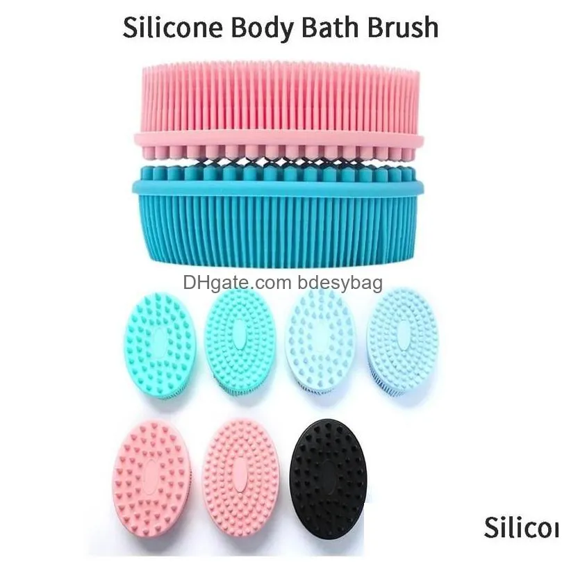 Bath Brushes, Sponges & Scrubbers Sile Body Brush Baby Shower Sponge Dry Masr Bath Towel For Bast Scrubber Back Ss0301 Drop Delivery H Otpiw