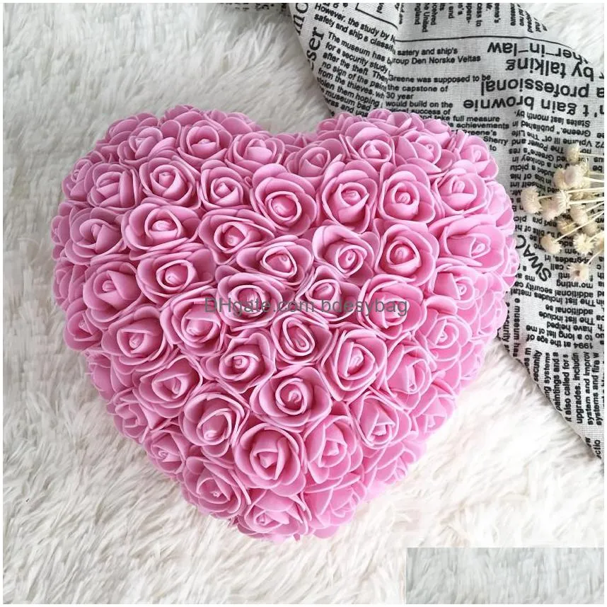 Decorative Flowers & Wreaths New 25M Red Rose Bear Sweet Heart Artificial Flower Decoration Valentines Birthday Gift Rosa Oso Flor Val Otujo