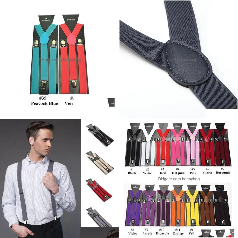 Other Festive & Party Supplies Elastic Y-Shape Adjustable Braces Uni Mens Womens Pants Straps Belt Clothing Clip-On Suspenders 36 Colo Otgyr