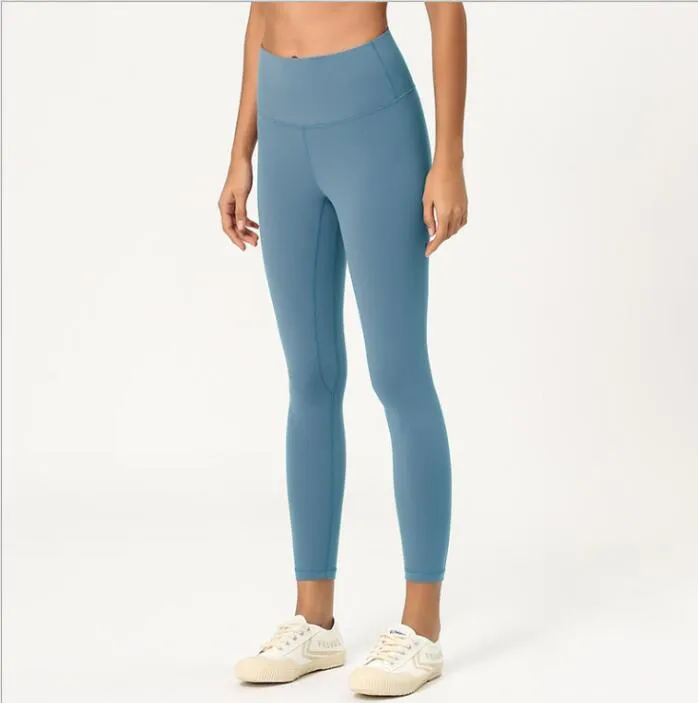 new double-sided brushed yoga pants for women skin friendly and nude yoga cropped pants high waist and hip lifting yoga