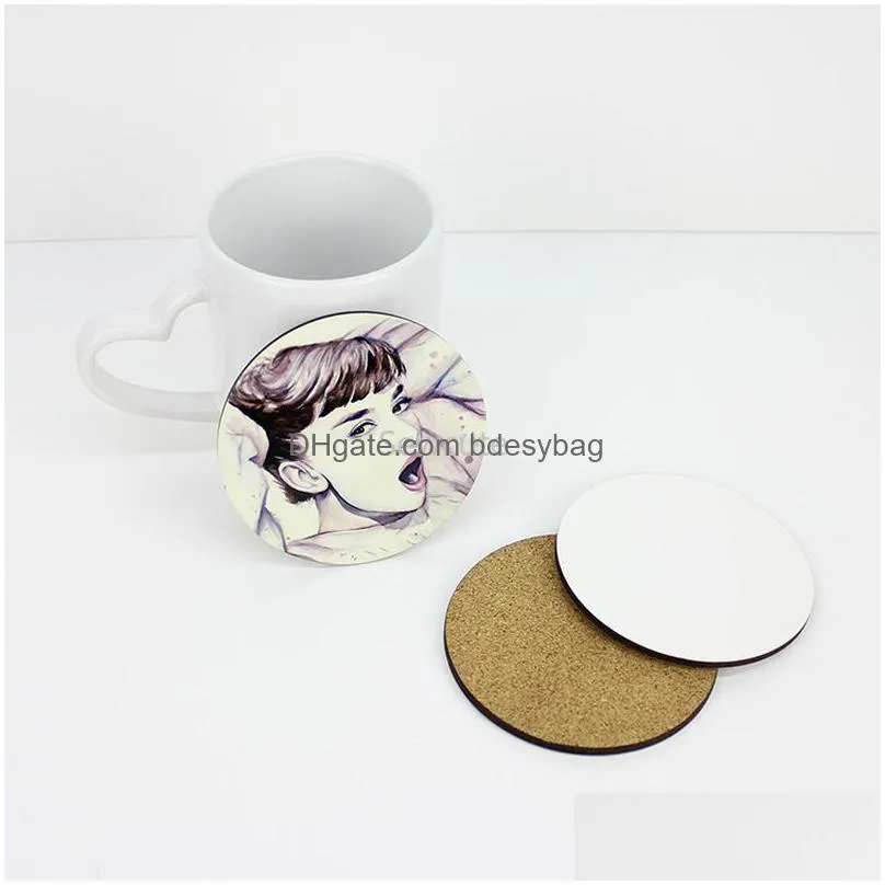 Mats & Pads Sublimation Blank Coasters Diy Customized Mdf Square Circle Hardboard Coaster Insation Cup Pad Slip 10X10Cm Fy3758 Drop De Ot4On