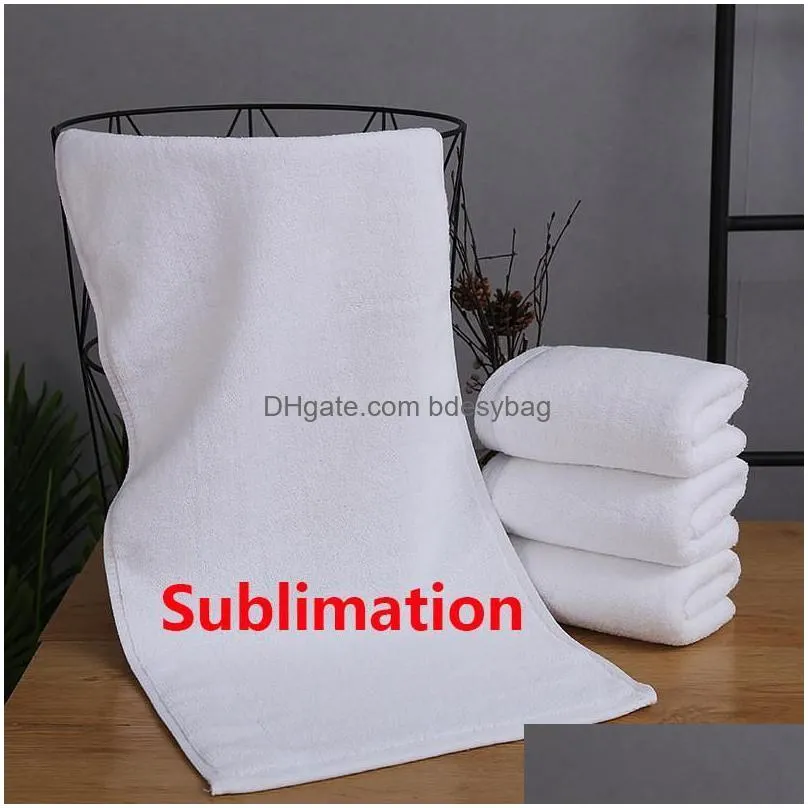 Towel Wholesale Sublimation Blank Beach Cotton Large Bath Soft Absorbent Dish Drying Cleaning Kerchief Home Bathroom Fy5410 Drop Deliv Otq4T