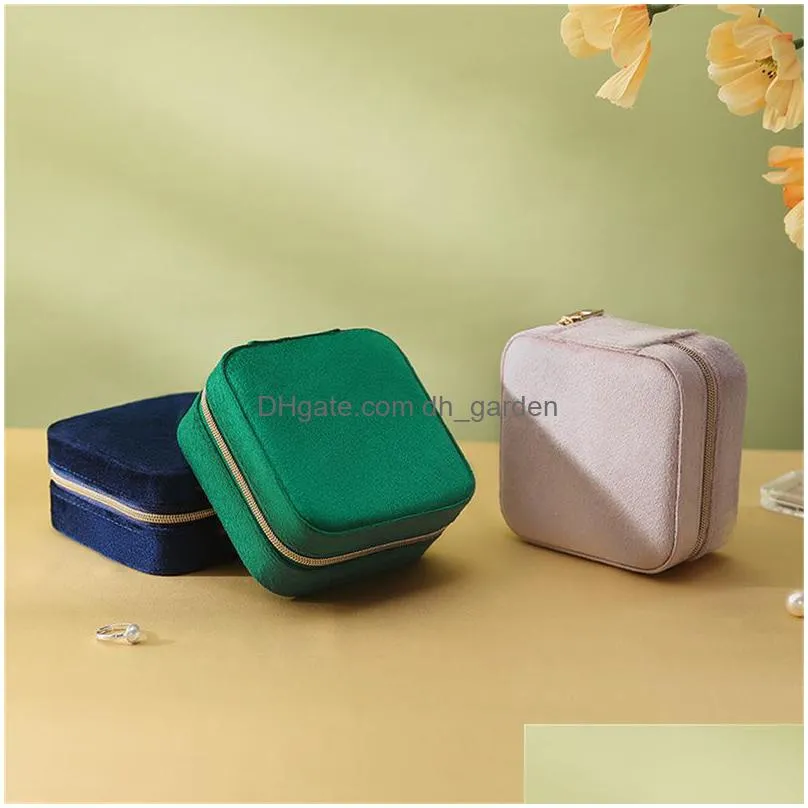 Jewelry Boxes Veet Travel Jewelry Box Organizer Small Portable Cases Mini Necklace Earrings Rings Display Holders For Weddin Dhgarden Dhvje