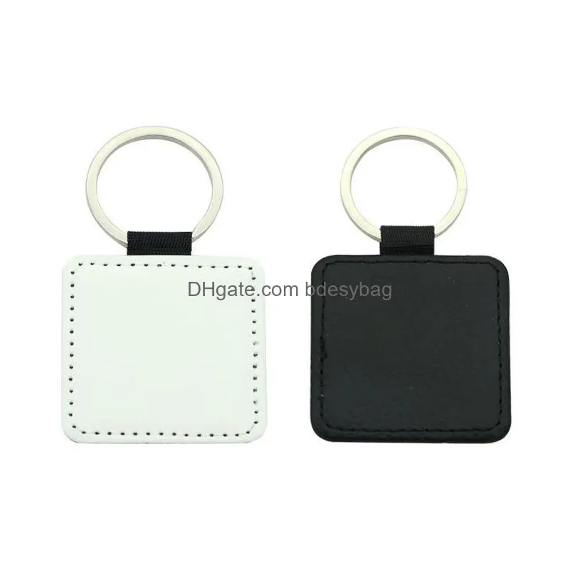 Party Favor Wholesale Sublimation Blanks Keychain Pu Leather For Christmas Heat Transfer Keyring Diy Craft Supplies Fy3568 Ss0123 Drop Ot3Tb