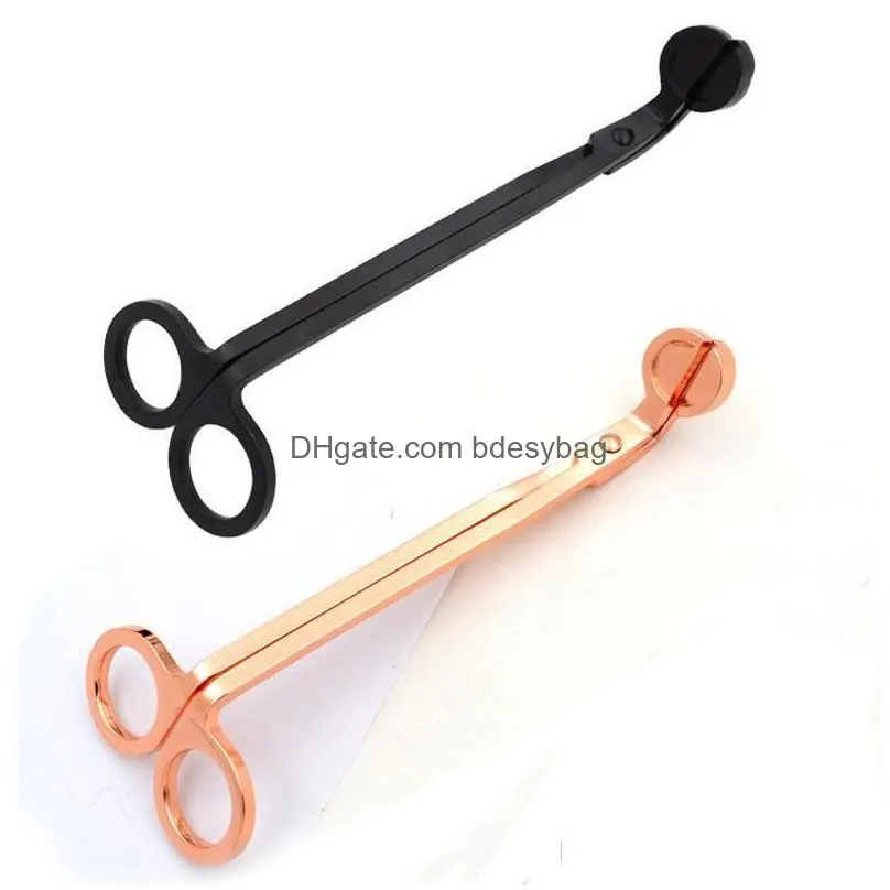 Scissors Stainless Steel Snuffers Candle Wick Trimmer Rose Gold Scissors Cutter Oil Lamp Trim Scissor Fy4380 Ss0123 Drop Delivery Home Otqhm