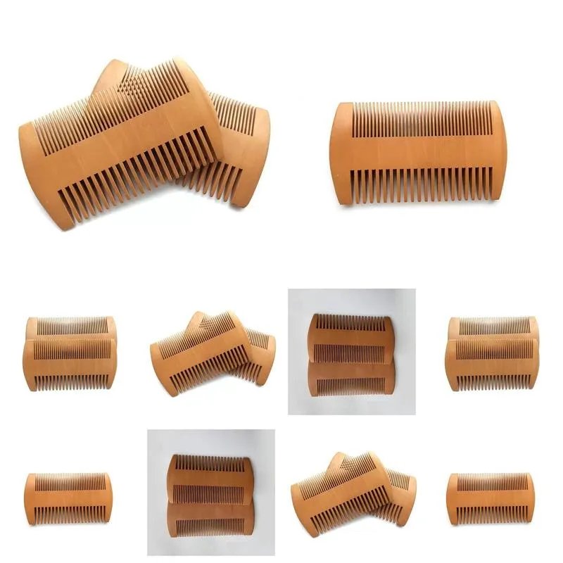 Hair Brushes Pocket Wooden Beard Comb Double Sides Super Narrow Thick Wood Combs