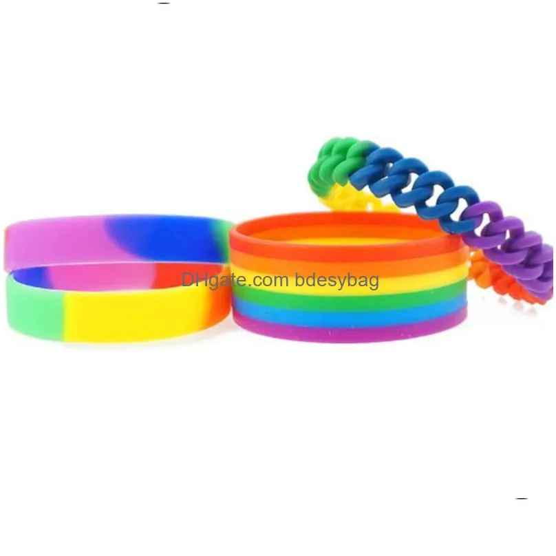 Party Favor 13 Design Lgbt Sile Rainbow Bracelet Party Favor Colorf Wristband Pride Wristbands Delivery Fy0268 Ss0329 Drop Delivery Ho Otfgy