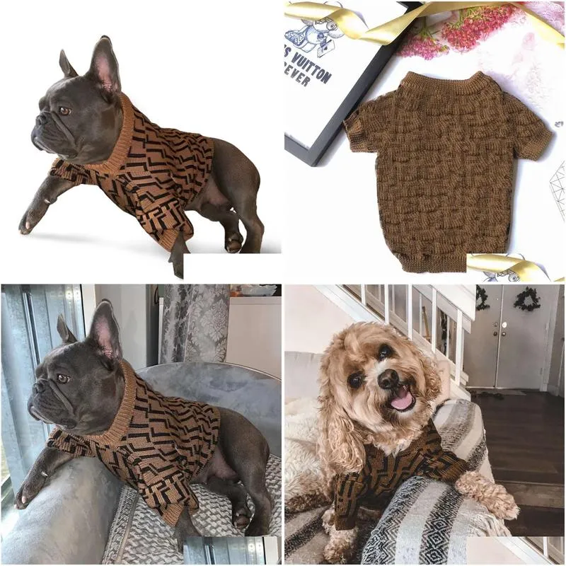 Designer Dog Clothes With Classic Letter Pattern Brands Dog Apparel For Puppy Winter Sweater Warm Pet Sweaters Cat Sweat Shirts Pets