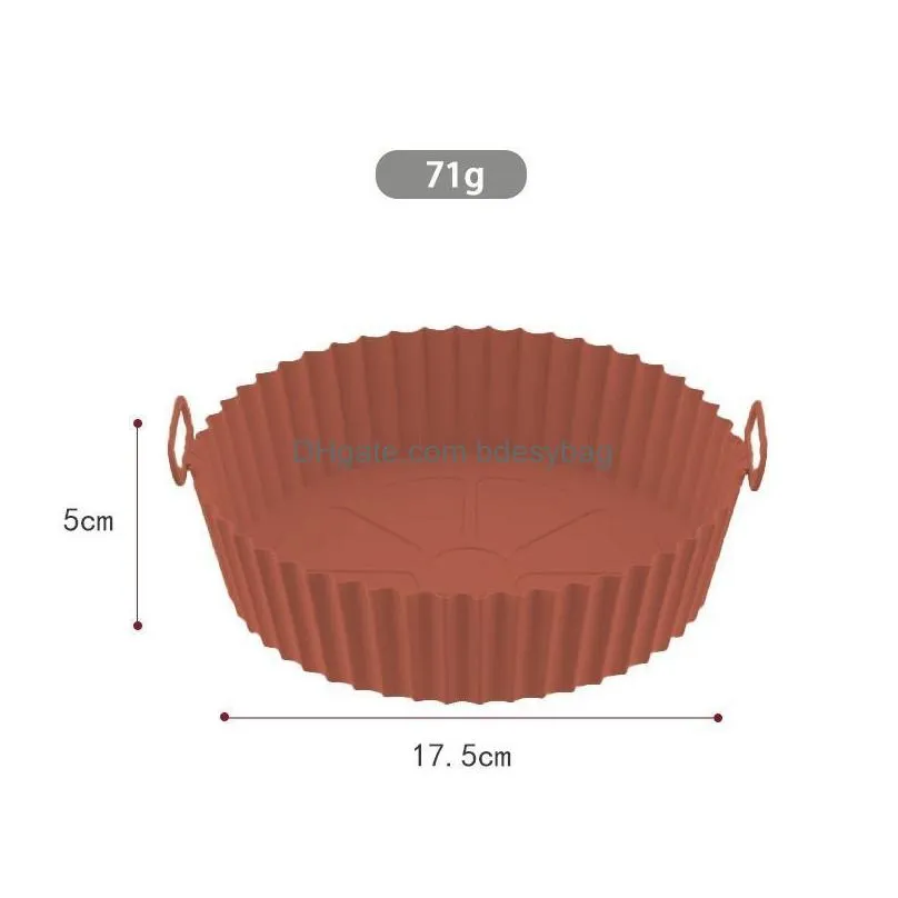 Baking Dishes & Pans Sile Basket Pot Tray Liner For Air Fryer Oven Accessories Pan Baking Mold Pastry Bakeware Kitchen Novel Shape Reu Otaju