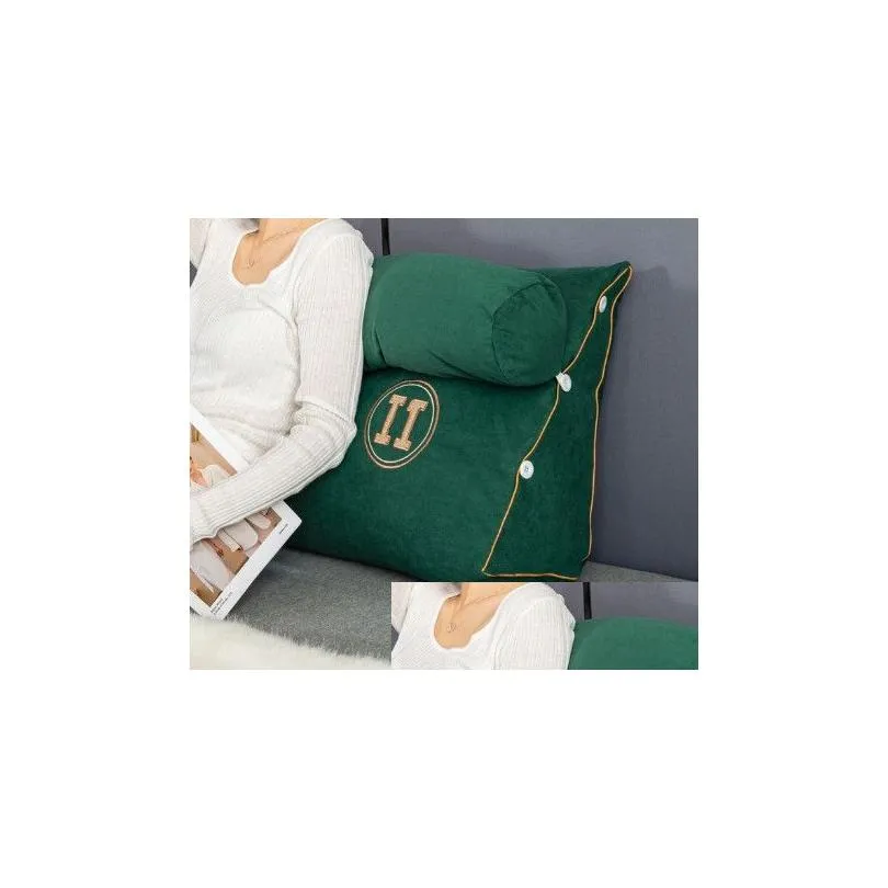 High-end Bedside Cushion Soft Bag Triangle Sofa Back Cushion Adjustable Bedroom Bed Waist Cushion Tatami Removable and Washable