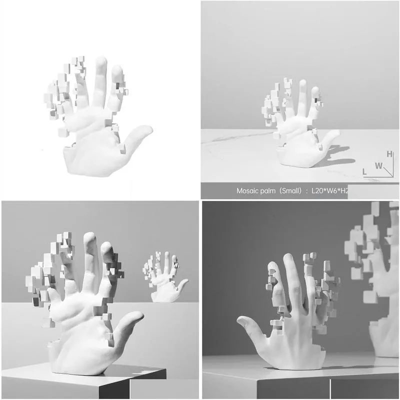 decorative objects figurines white artistic hand art body statue abstract sculptures modern simplicity home decorations living room bookcase mesa decor