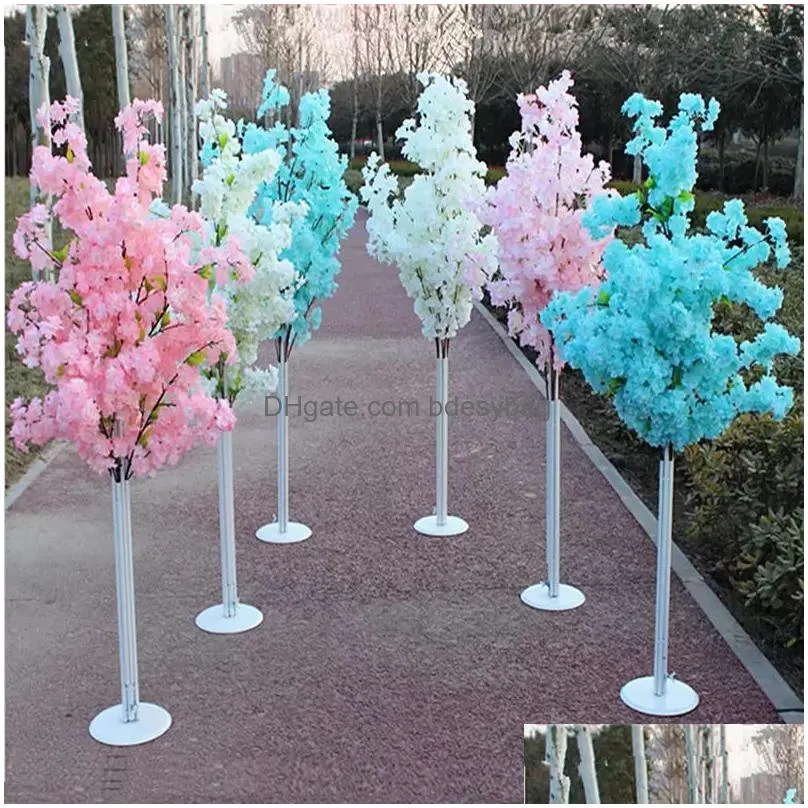 Decorative Flowers & Wreaths 150Cm Height Artificial Flower Cherry Blossoms Tree Road Leads Wedding Runner Aisle Column Shop Malls Ope Ot60M