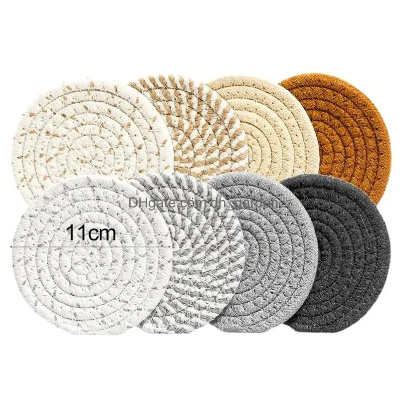 Mats & Pads 4.3 Inch Coasters For Drinks Home Decor Heat-Durable Drink Coaster Table Protection Kitchen Decoration Drop Deli Dhgarden Dhdi0