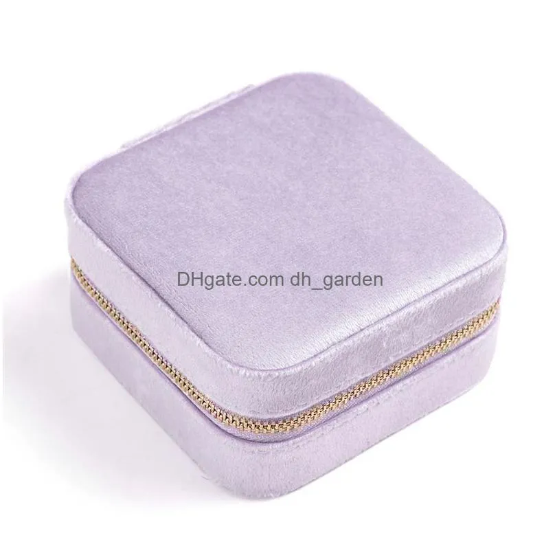 Jewelry Boxes Veet Travel Jewelry Box Organizer Small Portable Cases Mini Necklace Earrings Rings Display Holders Drop Deliv Dhgarden Dhtqj