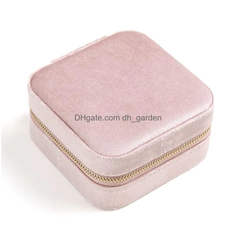 Jewelry Boxes Veet Travel Jewelry Box Organizer Small Portable Cases Mini Necklace Earrings Rings Display Holders For Weddin Dhgarden Dhc0Z