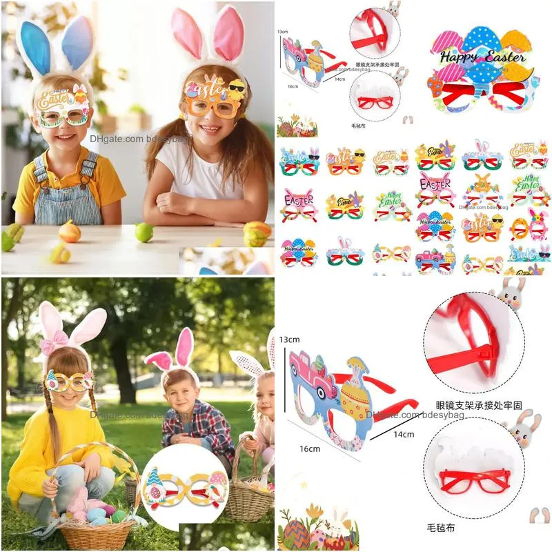 Other Festive & Party Supplies Easter Party Glasses Frame Chick Egg Bunny Happy Po Props Booth Glass Kids And Adts Spring Event Decor Otooa