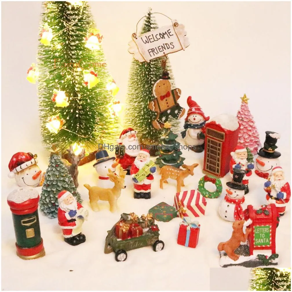 other home decor miniature christmas street lamp post led lights for village decoration mini figurine ornament garden accessories