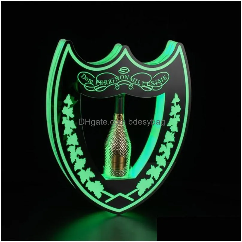 Ice Buckets And Coolers Led Rechargeable Dom Perignon Bottle Presenter Champagne Glorifier Display Cocktail Wine Whisky Case For Night Otio5