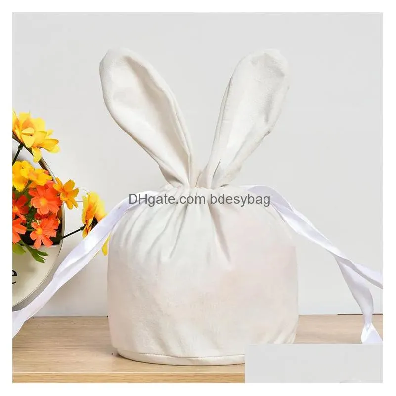 Other Festive & Party Supplies 9 Colors Veet Easter Bunny Bag Selling Monogram Gift Blank Sublimation For Kids Fy2673 Ss0111 Drop Deli Otai2