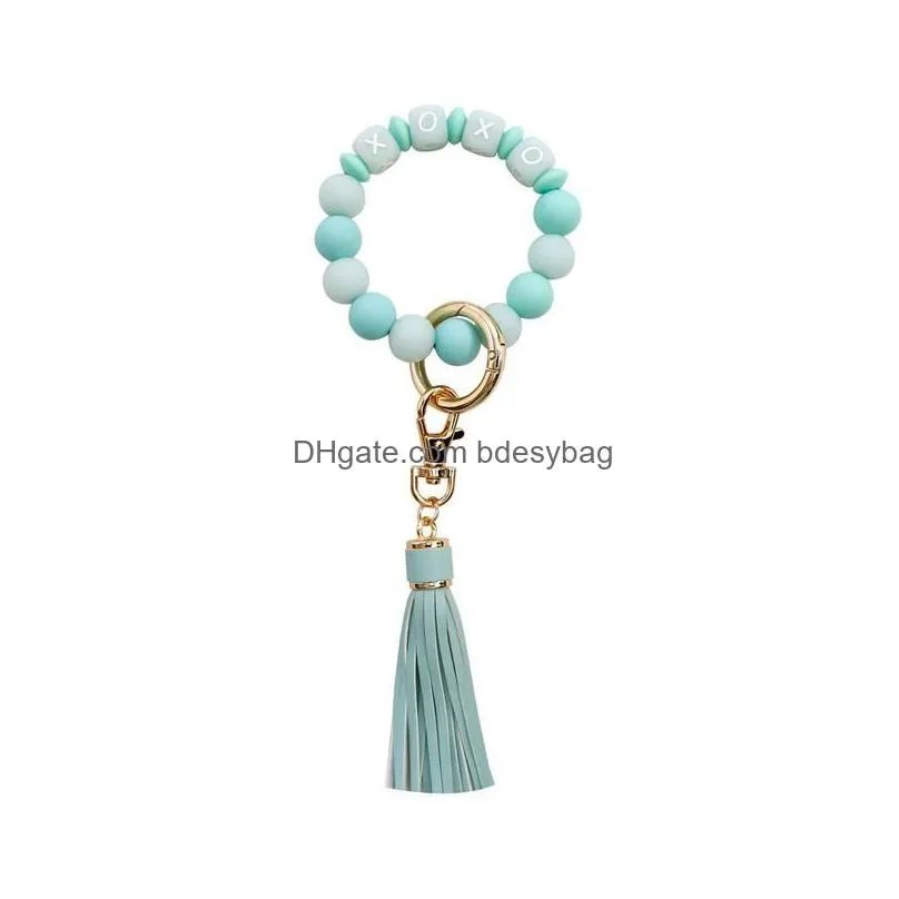 Party Favor Sile Luminous Bead Wrist Keychain For Women Bracelet Keyring Car Bag Pendant Fashion Keychains Ss0209 Drop Delivery Home G Ot6Hi