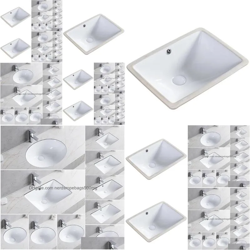 Bathroom Sinks Sinks Bath Underthecounter Basin Washbasin Household Kitchen Home Furnishings Bathroom Embedded Ceramic Drop Delivery H Dhxb5