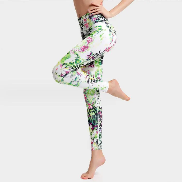 new european and american printed yoga pants for women with slim fit high waist and hip lifting dance yoga clothing high elasticity sports and fitness pants