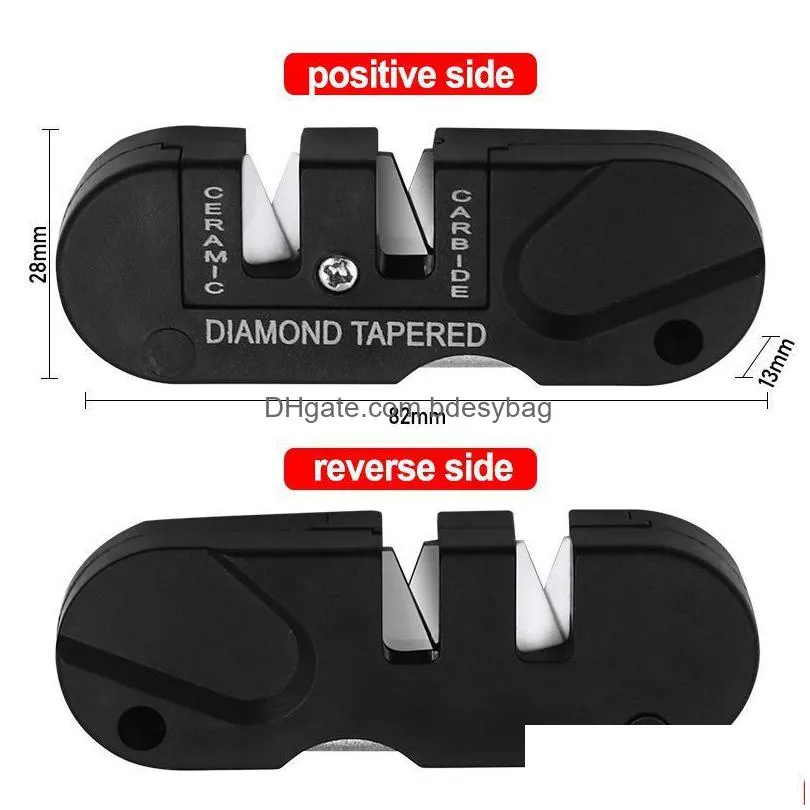 Sharpeners Portable Outdoor Sharpeners Mtifunctional Camp Tool For Hunting And Cooking Tungsten Steel Materials Knife Sharpening Ss032 Otkly