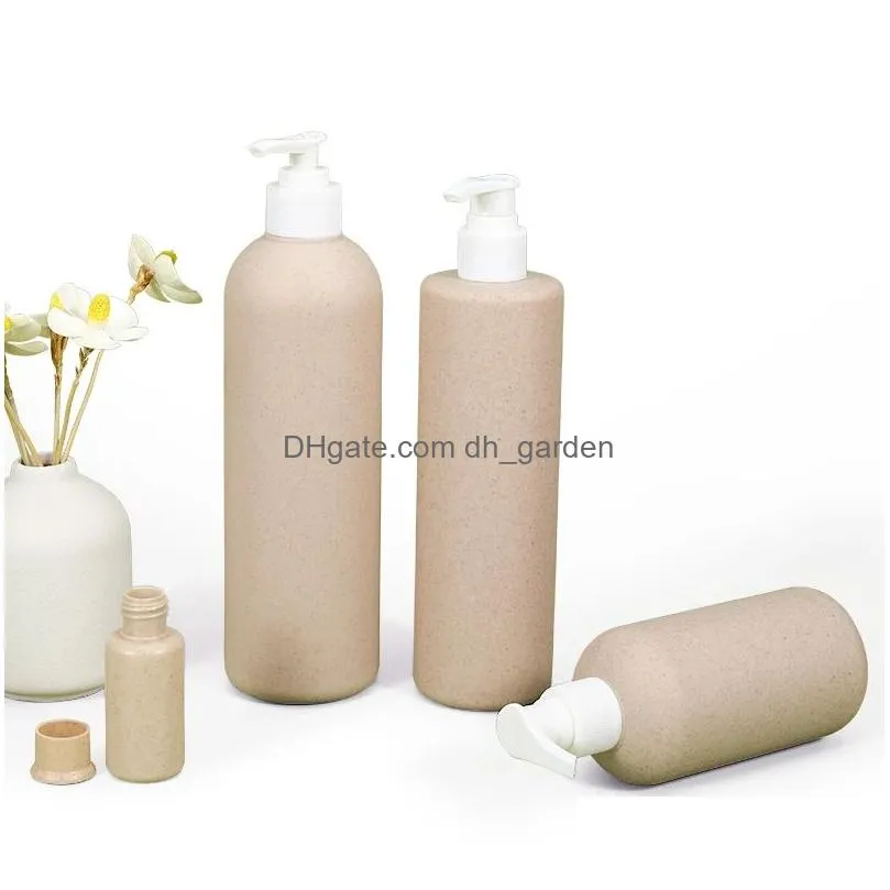 Lotion Bottles Wholesale Degradable Plastic Pump Bottles Refillable Travel Bottle Wheat St Container With For Shampoo Lotion Dhgarden Dh6Bg