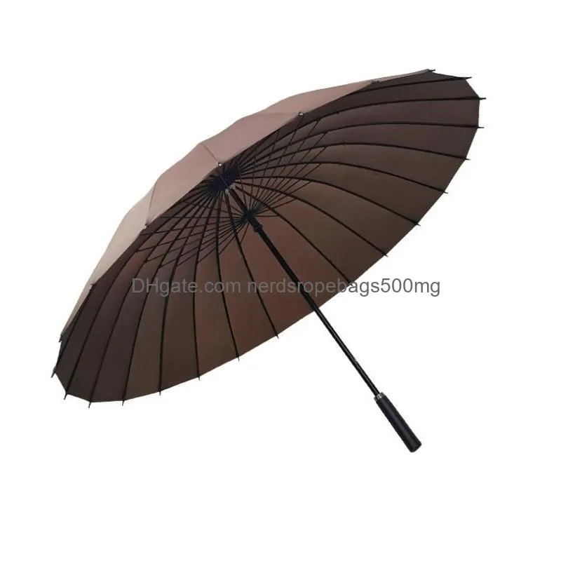 Umbrellas Rainbow Umbrella Compact Large Windproof 24K Nonmatic High Quality Straight Handle For Women Men Kids Drop Delivery Dhq6O