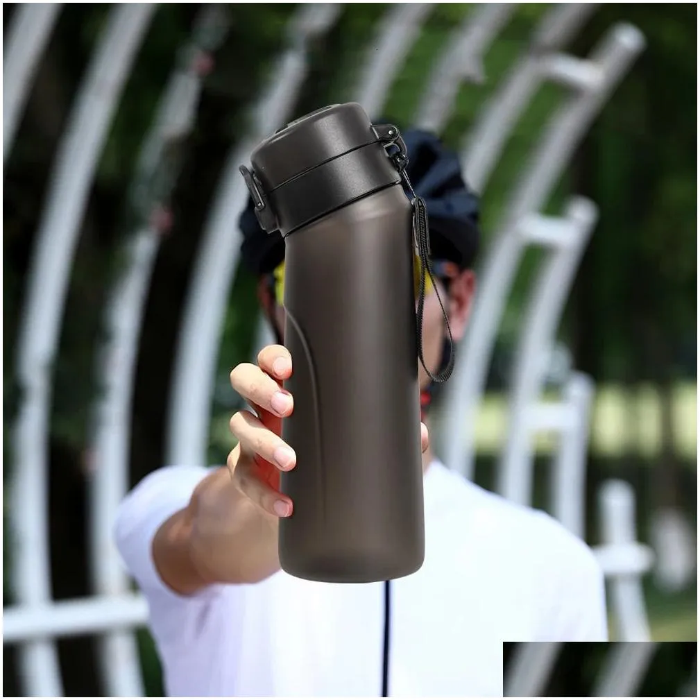 Water Bottles 650Ml Air Flavored Bottle Scent Up Cup Outdoor Sports For Fitness Fashion Flavor Pods Drop Delivery Otfrq