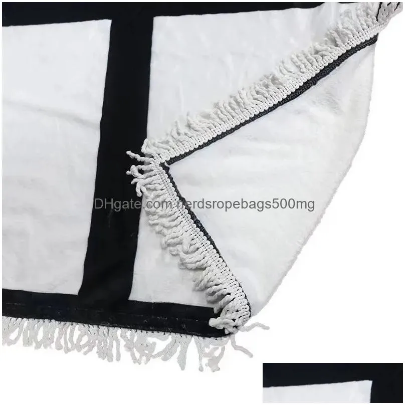Blanket 125X150Cm Sublimation Blank With Tassel 20 Penels Heat Transfer Printing Shawl Wrap Sofa Slee Throw 0519 Drop Delivery Home Ga Dhvwe