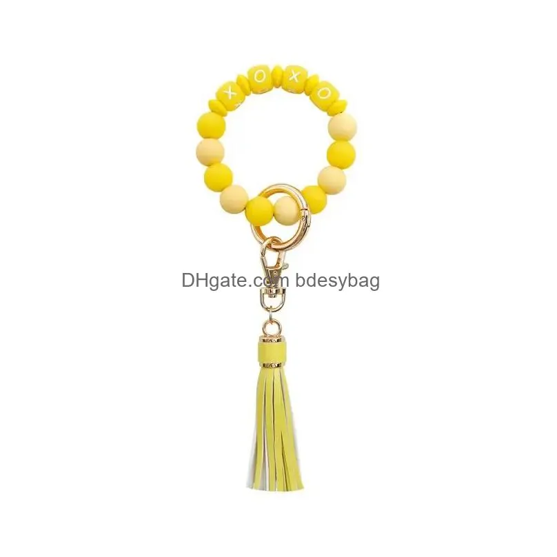 Party Favor Sile Luminous Bead Wrist Keychain For Women Bracelet Keyring Car Bag Pendant Fashion Keychains Ss0209 Drop Delivery Home G Ot6Hi