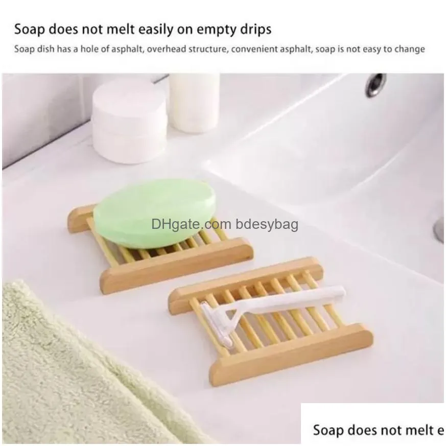 Other Bar Products Natural Wood Soap Tray Holder Dish Storage Bath Shower Plate Home Bathroom Wash Holders Fy4639 Ss0504 Drop Delivery Otdow