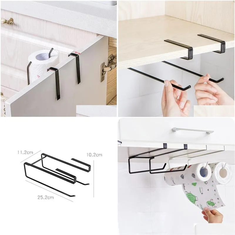 Hooks & Rails Hooks Rails Iron Paint Kitchen Paper Towel Holder Rack Punching Is Not Easy To Rust For Stockpile Items And Wardrobe Clo Othul